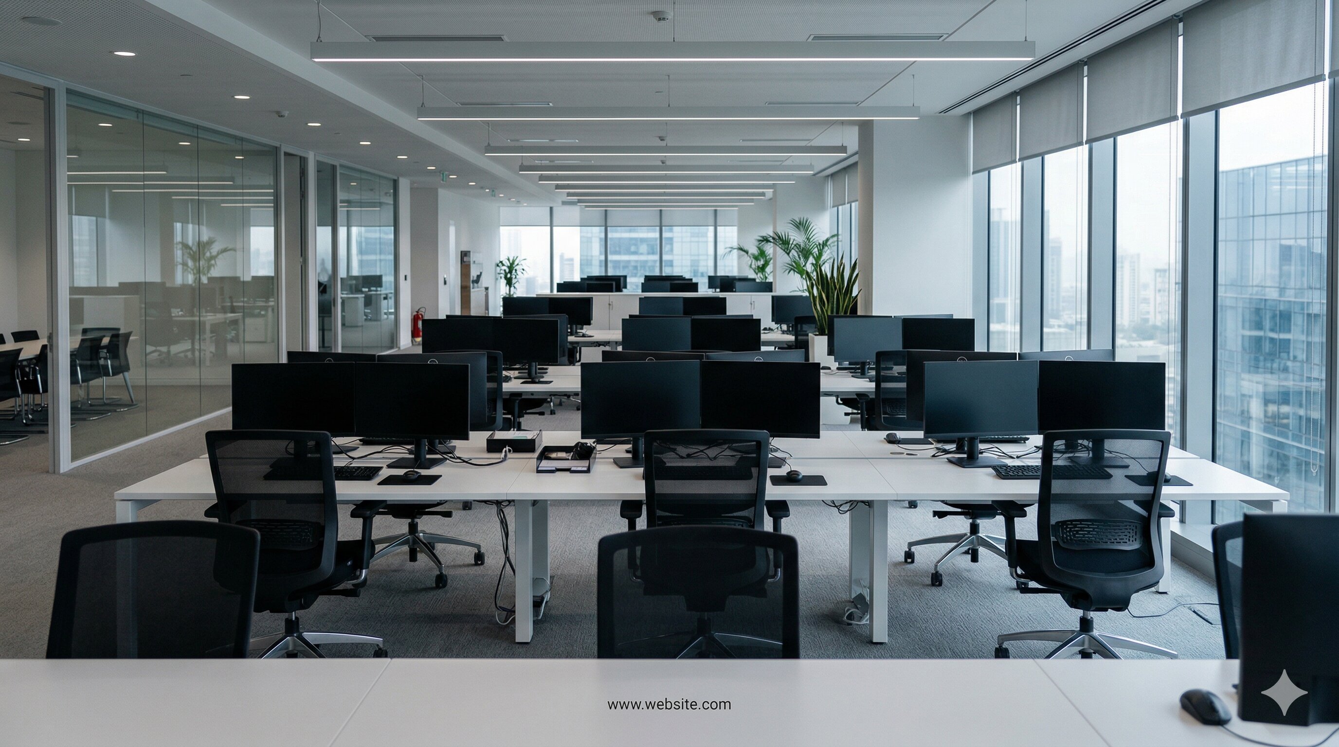 A modern, empty office